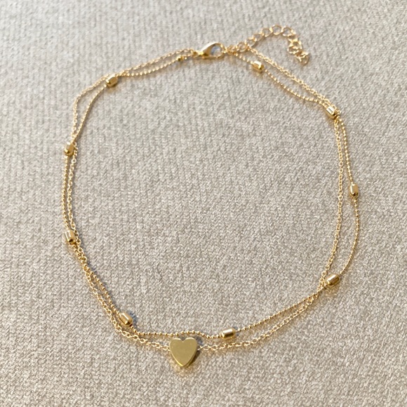 Heart Layered Choker, Gold Color - Picture 2 of 3